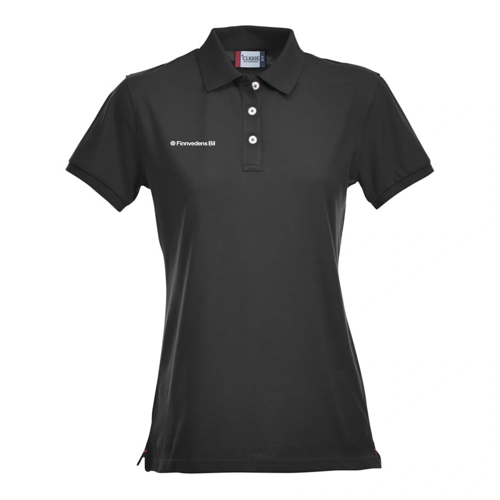 Stretch Premium Polo Dam Svart