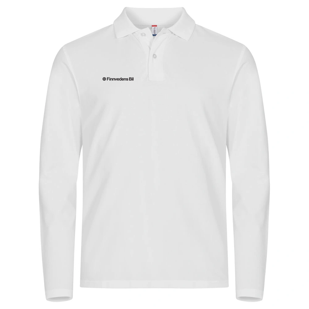 Stretch Premium Polo L/S Vit