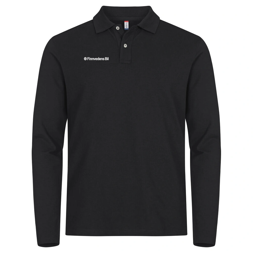 Stretch Premium Polo L/S Svart